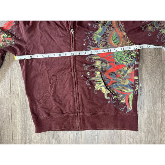 CIRCLE OF LIFE Womens Large Hoodie Jacket Mermaid Sequins Colorful Soft Cotton - Picture 5 of 6